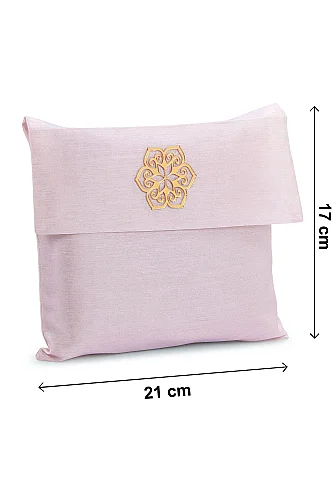 Hediyelik Şantuk Çantalı, Tesbihli, Çeyizlik Seccade Seti - Açık Pembe - ihvanonline (1)