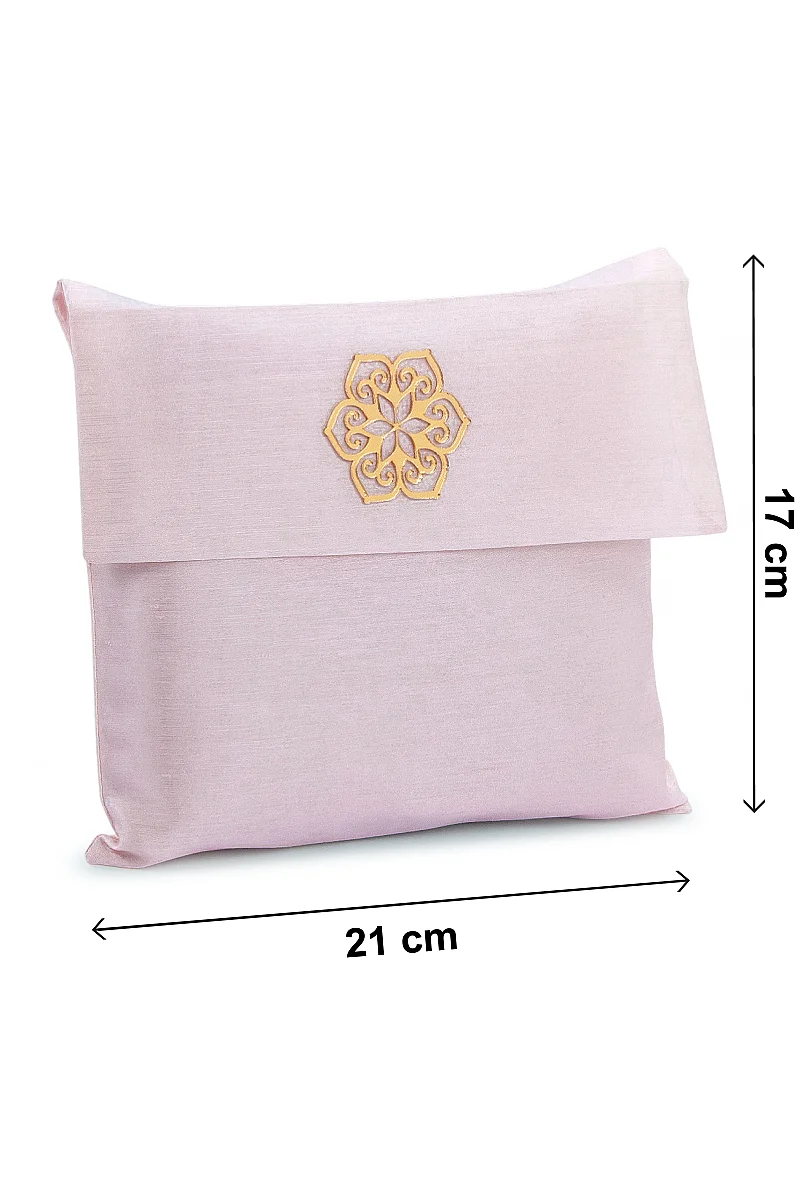 Hediyelik Şantuk Çantalı, Tesbihli, Çeyizlik Seccade Seti - Açık Pembe - 2