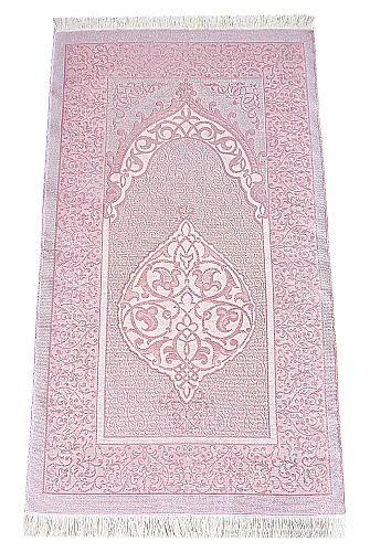Hediyelik Şantuk Çantalı, Tesbihli, Çeyizlik Seccade Seti - Açık Pembe - 4