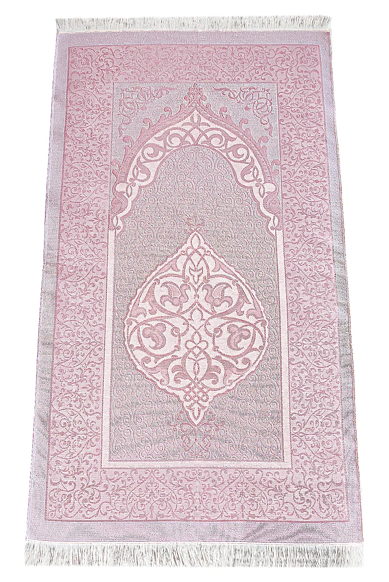 Hediyelik Şantuk Çantalı, Tesbihli, Çeyizlik Seccade Seti - Açık Pembe - 4