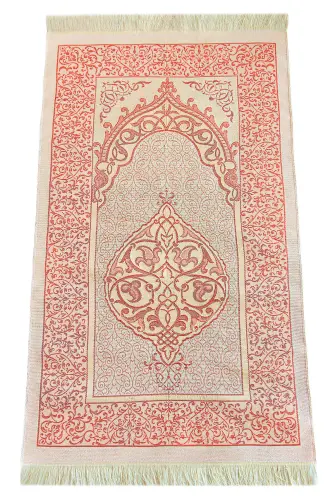 Hediyelik Şantuk Çantalı, Tesbihli, Çeyizlik Seccade Seti - Bordo - 4