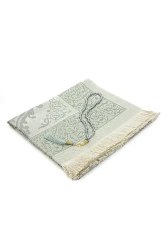 Hediyelik Şantuk Çantalı, Tesbihli, Çeyizlik Seccade Seti - Gri - ihvanonline (1)