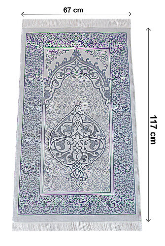Hediyelik Şantuk Çantalı, Tesbihli, Çeyizlik Seccade Seti - Lacivert - 5