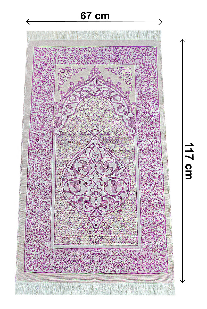 Hediyelik Şantuk Çantalı, Tesbihli, Çeyizlik Seccade Seti - Mor - 5