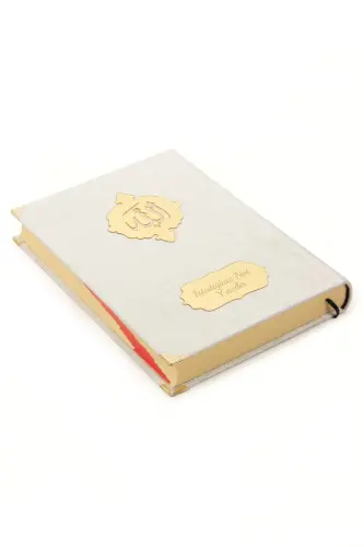 Hediyelik Türkçe Mealli İsme Özel Orta Boy Kadife Kaplı Kuranı Kerim Beyaz - ihvanonline (1)