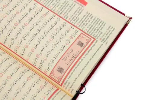 Hediyelik Türkçe Mealli İsme Özel Orta Boy Kadife Kaplı Kuranı Kerim Bordo - 4