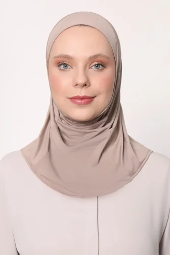 Hijab Sport Penye Bone - Açık Vizon - ihvanonline (1)