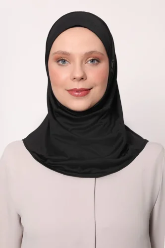 Hijab Sport Penye Bone - Siyah - ihvanonline (1)