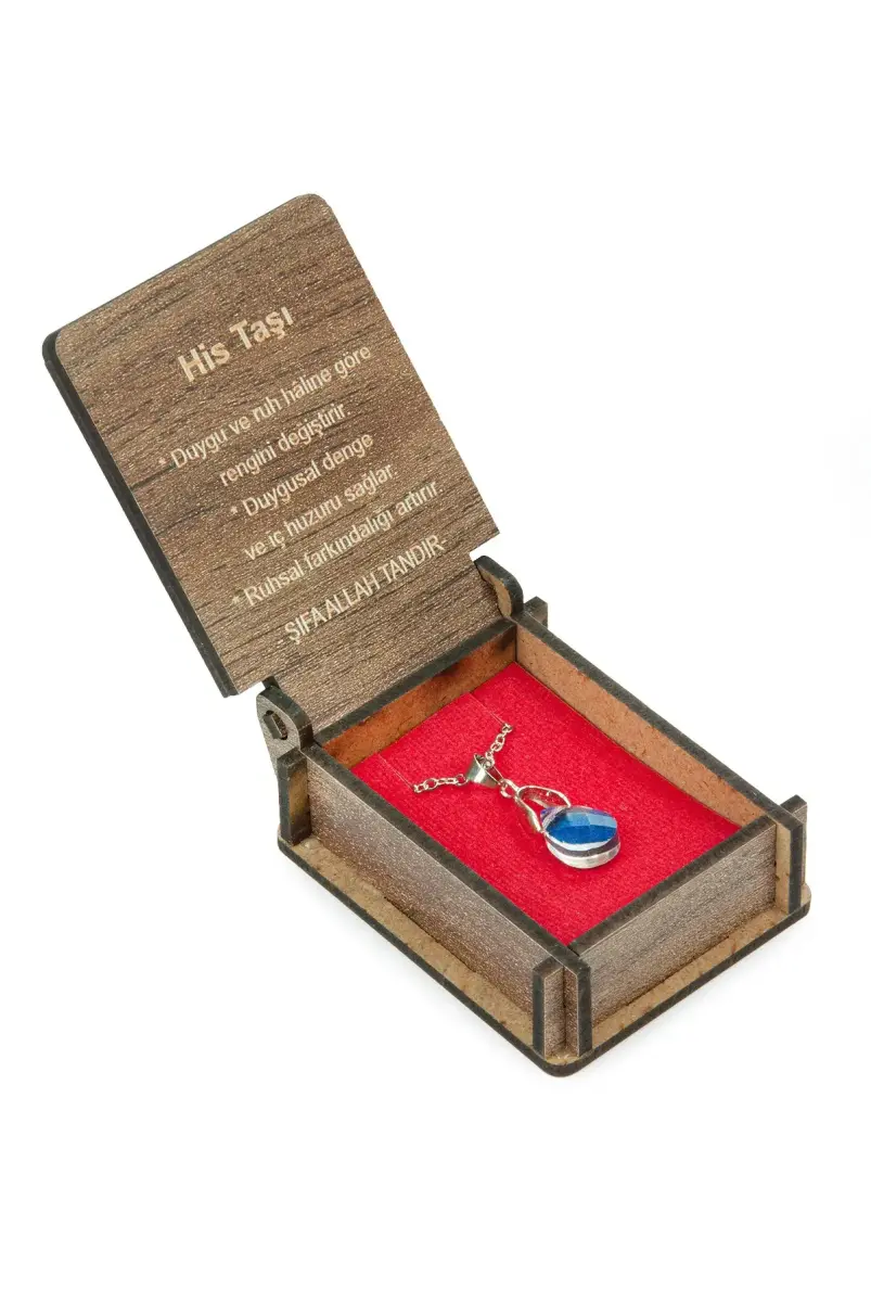 His Taşı Kolye - Ahşap Kutulu Hediyelik - 4