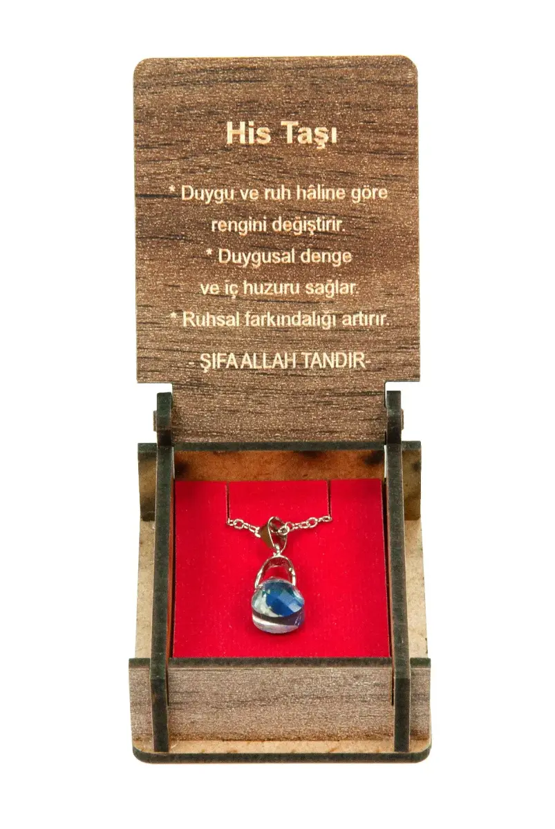 His Taşı Kolye - Ahşap Kutulu Hediyelik - 5