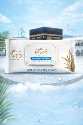 İhram için Kokusuz ıslak mendil 60 lı x 5 paket toplam 300 ıslak mendil - Esved (1)