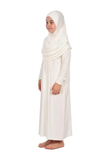 İhvan Child Practical Prayer Dress 8-12 Age Cream - ihvanonline (1)