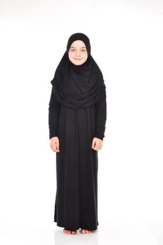 İhvan Children's Practical Prayer Dress 8-12 Years Old Black - ihvanonline (1)