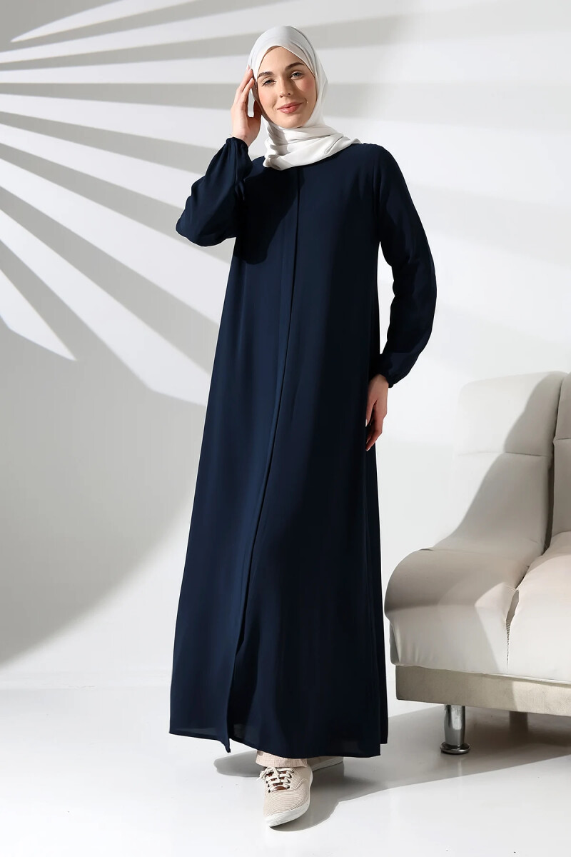 İhvan Elit Fabric Navy Blue Aveze Abaya - ihvanonline