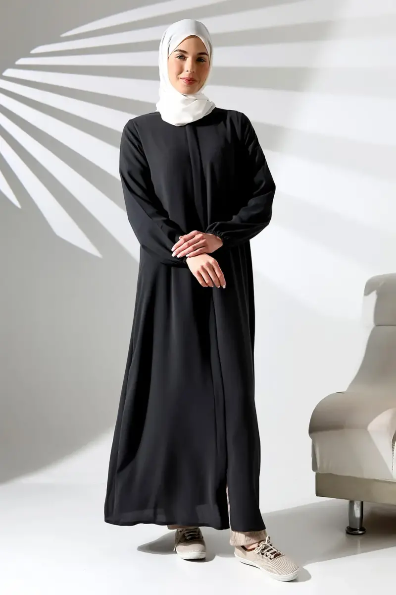 İhvan Elite Fabric Black Aveze Abaya - 1