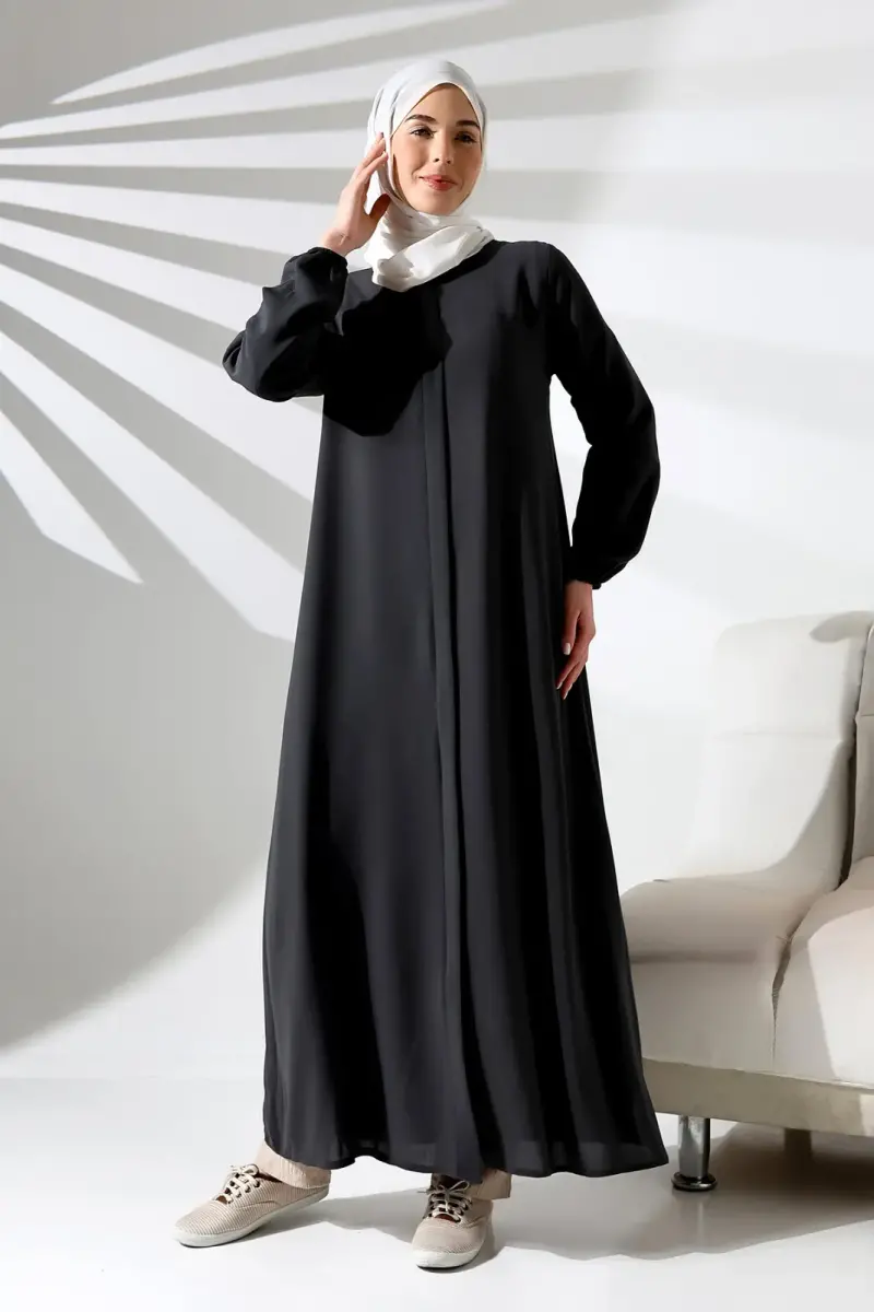 İhvan Elite Fabric Black Aveze Abaya - 2