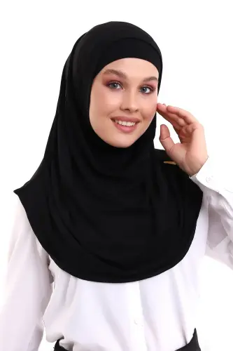 Yetişkin Pratik Eşarp Siyah Renk - 4