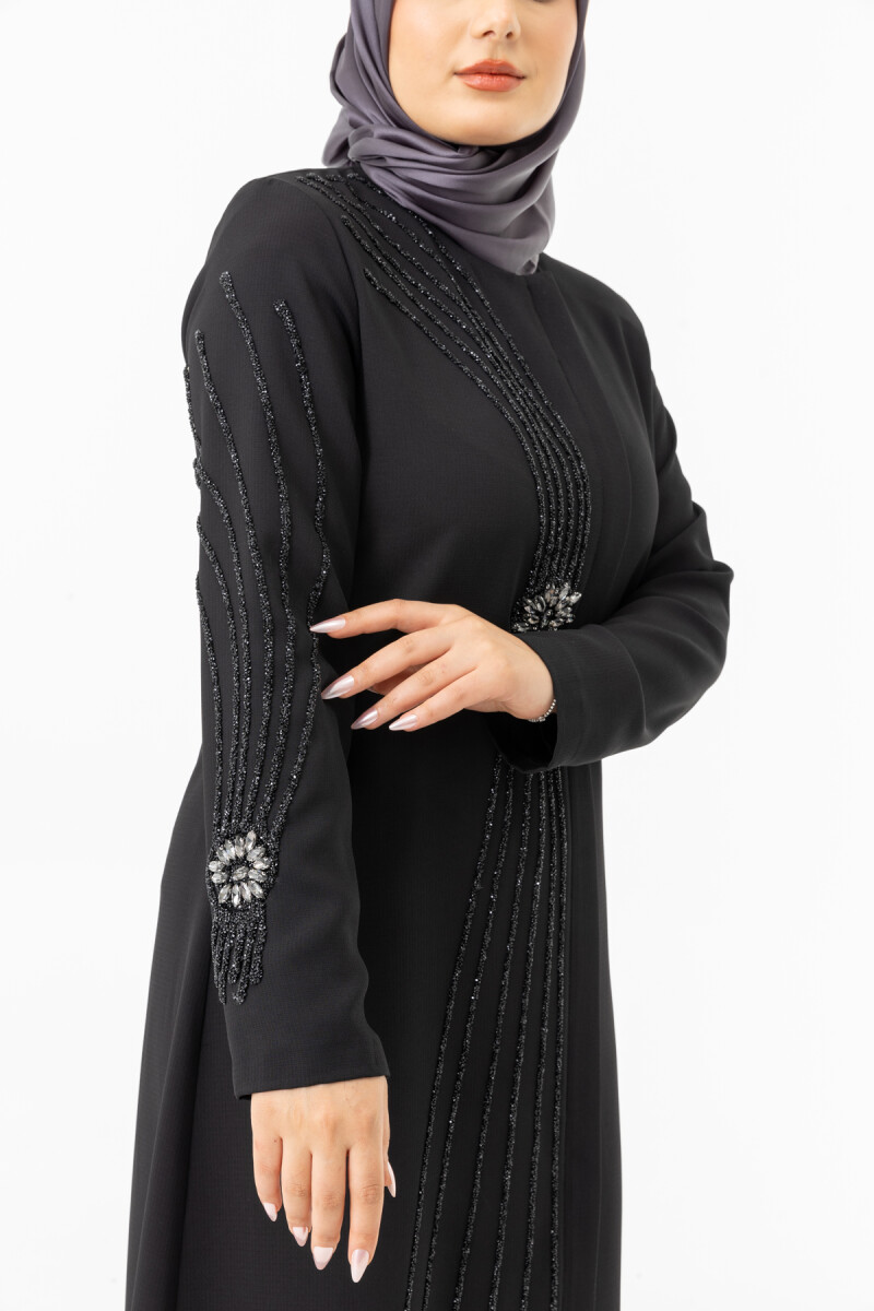 İHVAN ZRNY 5506-25 SİYAH SLİKON TAŞ BSNLİ FERACE - 8