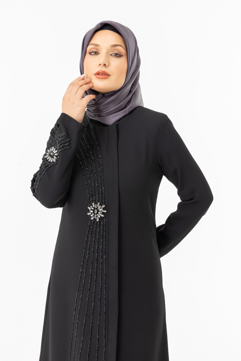 İHVAN ZRNY 5506-25 SİYAH SLİKON TAŞ BSNLİ FERACE - 9