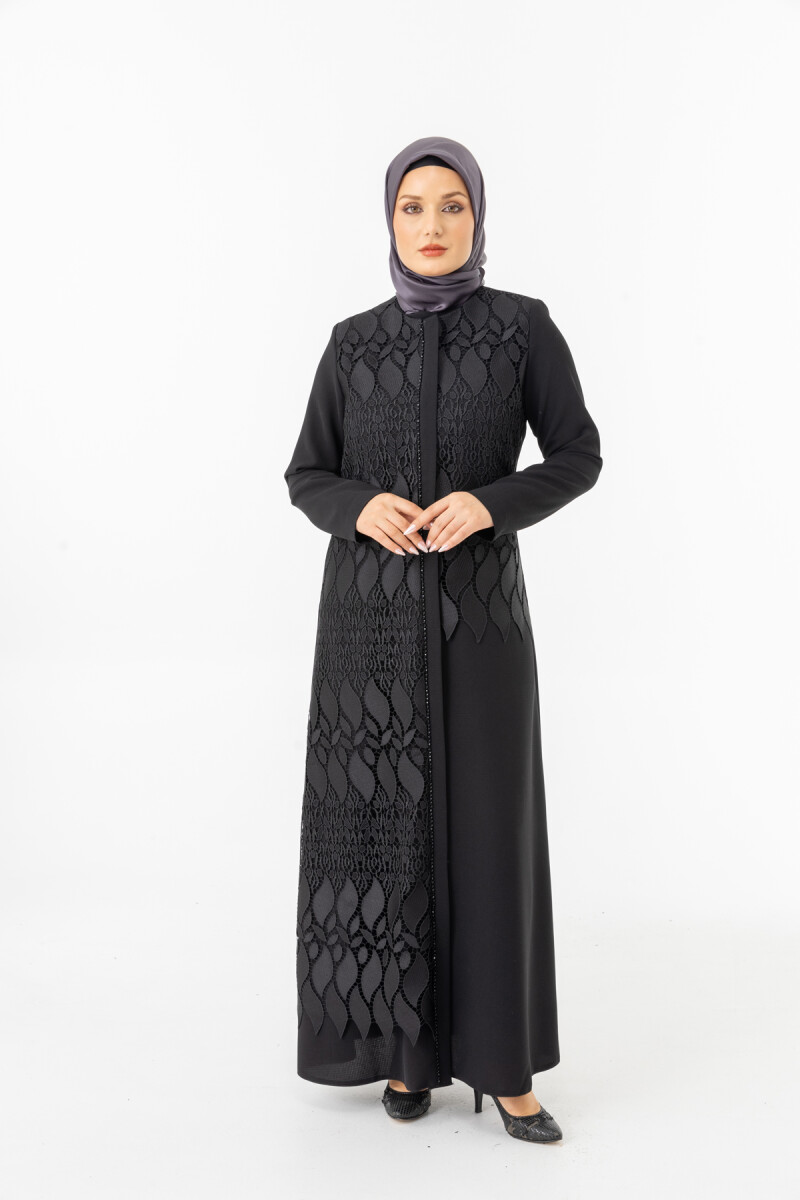 İHVAN ZRNY 5508-25 SİYAH GÜPÜRLÜ ARABİYELİ FERACE - 1