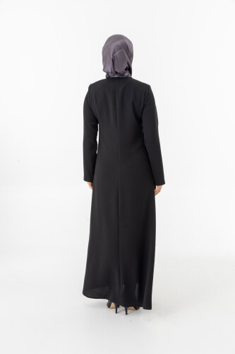 İHVAN ZRNY 5508-25 SİYAH GÜPÜRLÜ ARABİYELİ FERACE - 5
