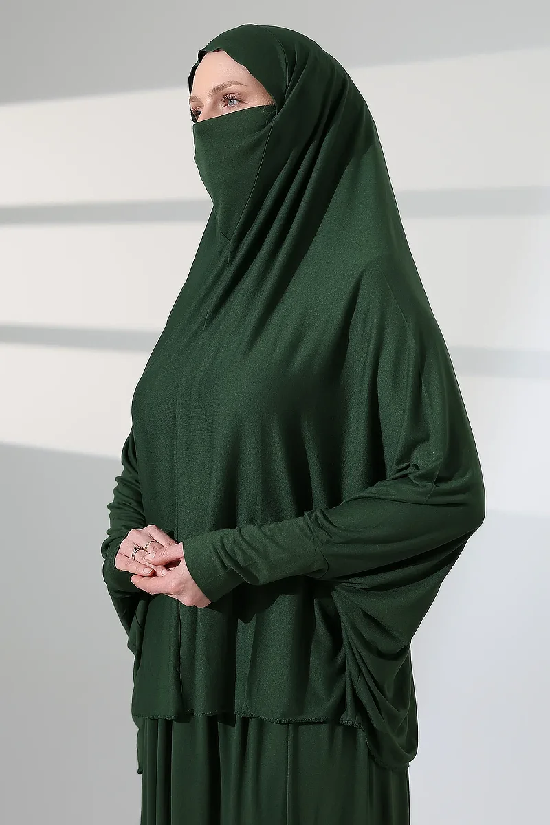 İki Parça Pratik Namaz Elbisesi 8016 Haki - 3