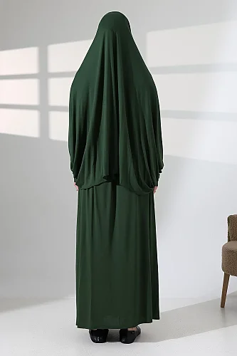 İki Parça Pratik Namaz Elbisesi 8016 Haki - 8