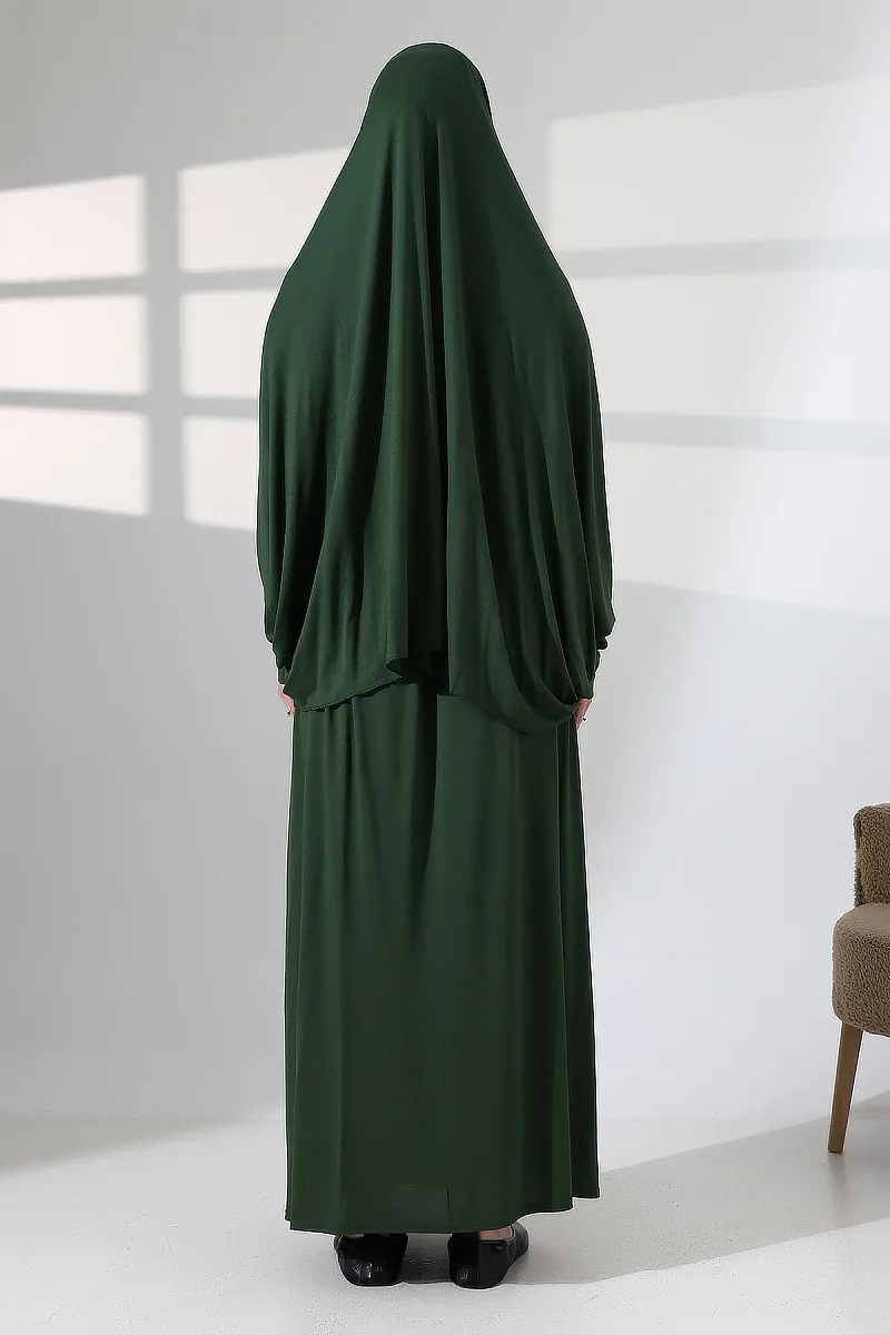 İki Parça Pratik Namaz Elbisesi 8016 Haki - 8