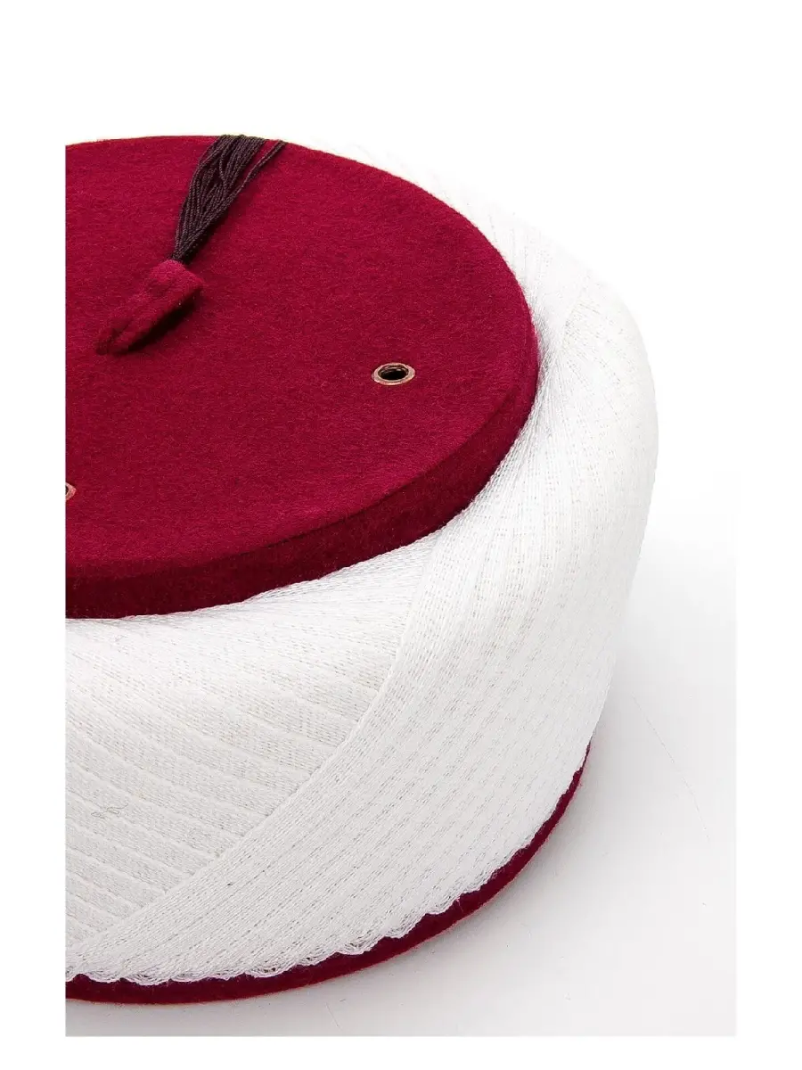 İmam Sarığı - Ankara Çapraz Sarılmış Kadife Sultan Sarık - Bordo - 4