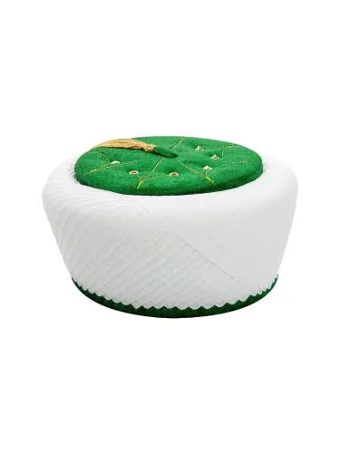 İmam Sarığı - Çapraz El Sarması Sultan Sarık - Yeşil 