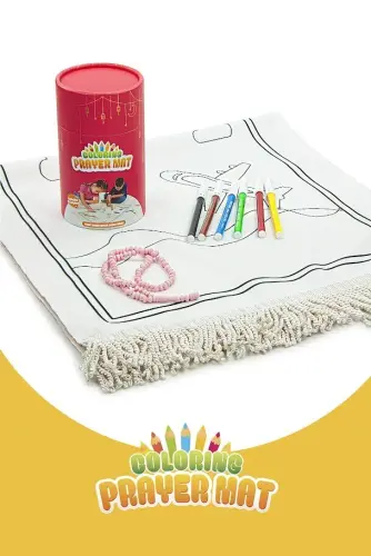 İngilizce Boyamalı Yıkanabilir Eğitici Dini Oyuncak Çocuk Seccade Seti Kırmızı - ihvanonline (1)