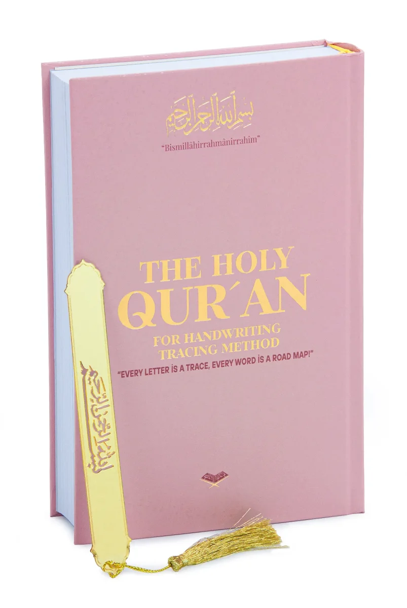 İngilizce El İle Yazılabilen İzli Gölgeli Kuranı Kerim - Pembe - 2