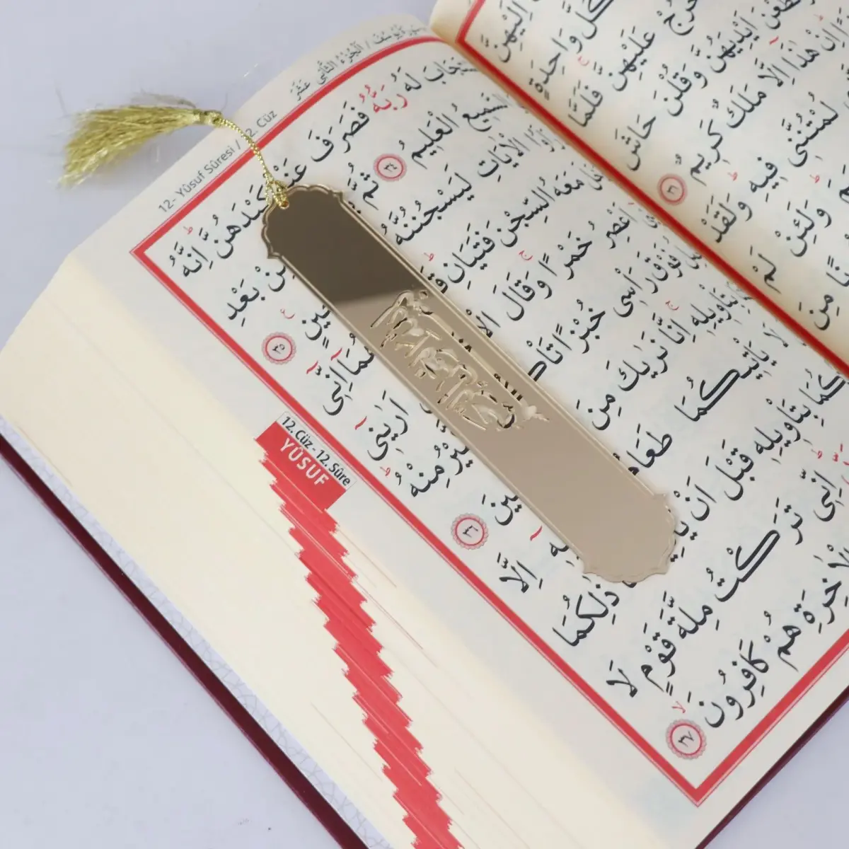  İri Yazılı Bilgisayar Hatlı Sıvama Kapak Arapça Kuranı Kerim Orta Boy - Yeşil - 9