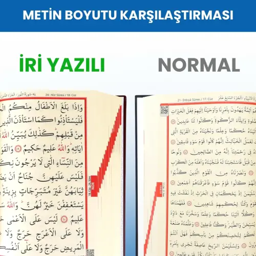  İri Yazılı Bilgisayar Hatlı Sıvama Kapak Arapça Kuranı Kerim Orta Boy - Yeşil - 10