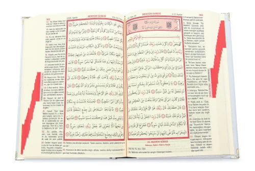 İsim Baskılı Ayet-el Kürsi Desenli Yaldızlı Deri Ciltli Türkçe Mealli Orta Boy Kuranı Kerim Mevlüt Hediyesi Beyaz - 3