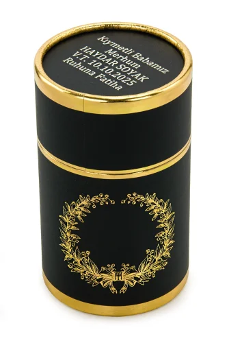 İsim Baskılı Silindir Kutu - Gold Siyah - 3