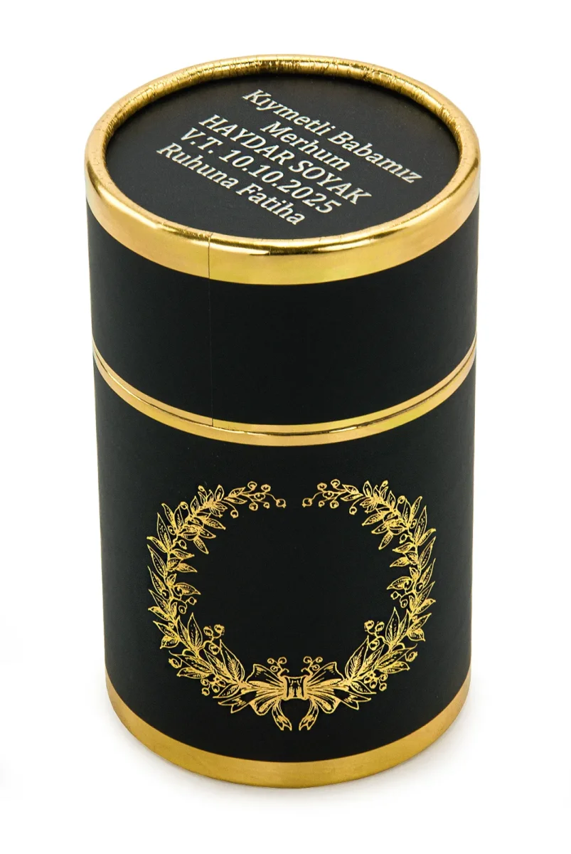 İsim Baskılı Silindir Kutu - Gold Siyah - 3