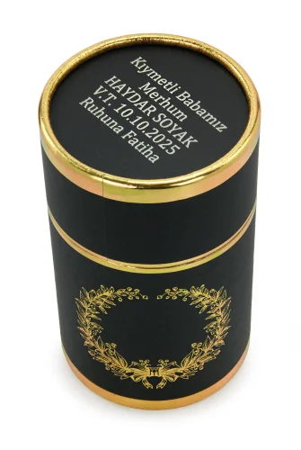 İsim Baskılı Silindir Kutu - Gold Siyah - 4