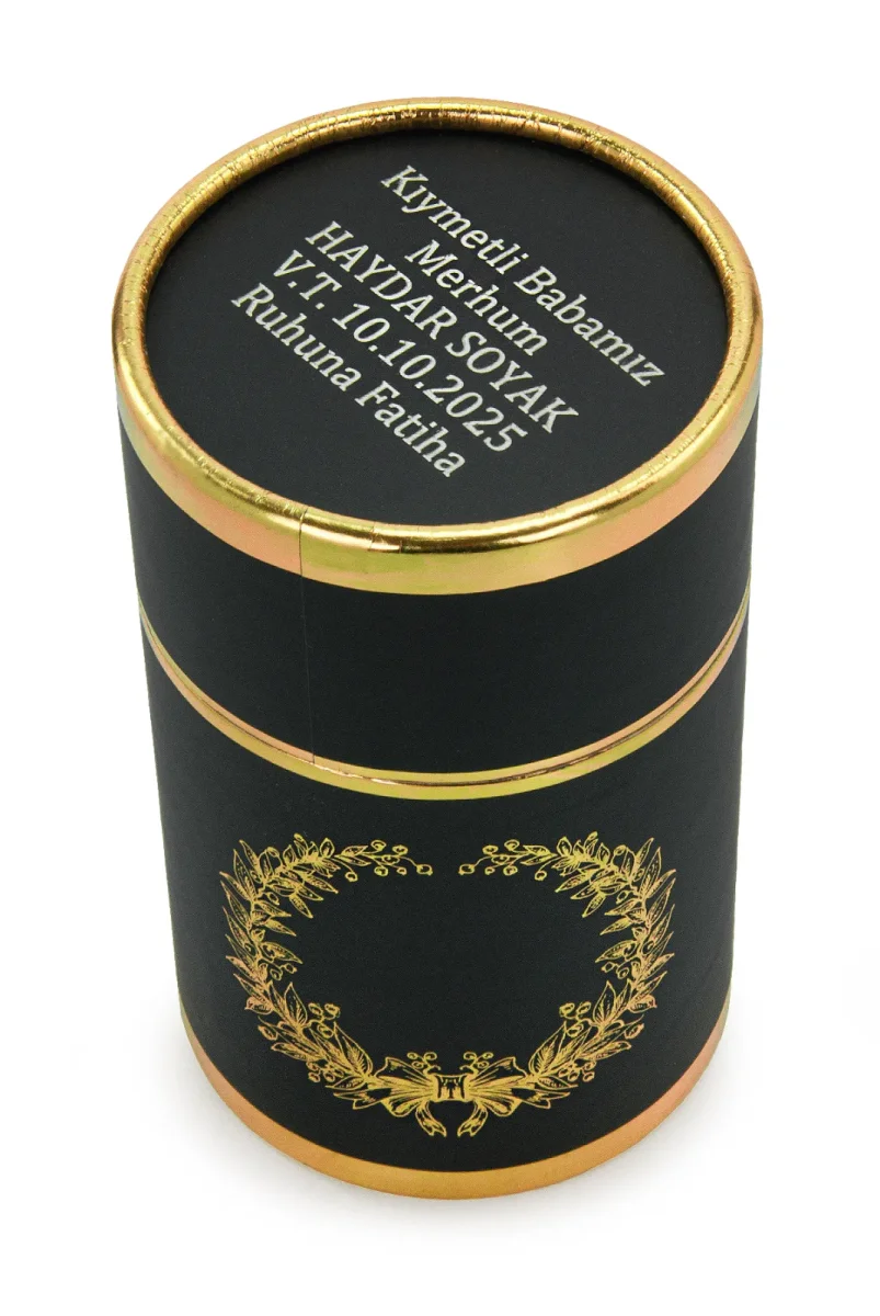 İsim Baskılı Silindir Kutu - Gold Siyah - 4
