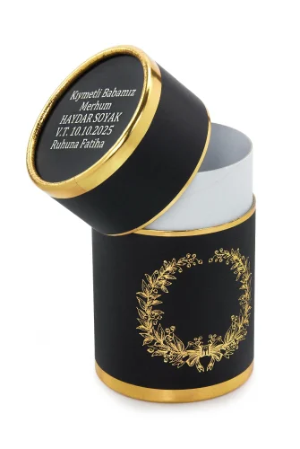 İsim Baskılı Silindir Kutu - Gold Siyah - 5