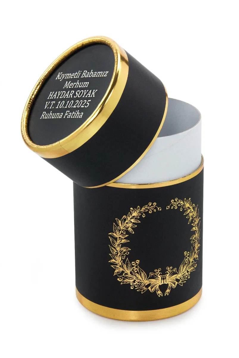 İsim Baskılı Silindir Kutu - Gold Siyah - 5