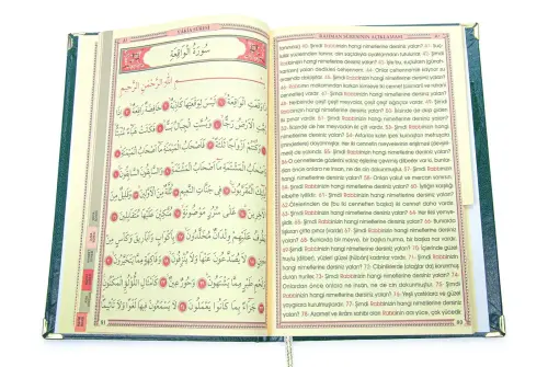 İsim Baskılı Yaldızlı Deri Ciltli Yasin Kitabı - Orta Boy - Şeffaf Kutulu - İnci Tesbihli - Kurdelalı - Yeşil Renk - 5
