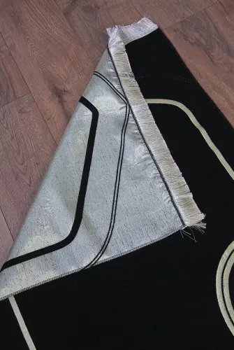 Kişiye Özel Çeyizlik İsimli Kalpli Seccade, Bohçalık Çeyizlik Namazlık Set Siyah Krem Siyah Krem - 7