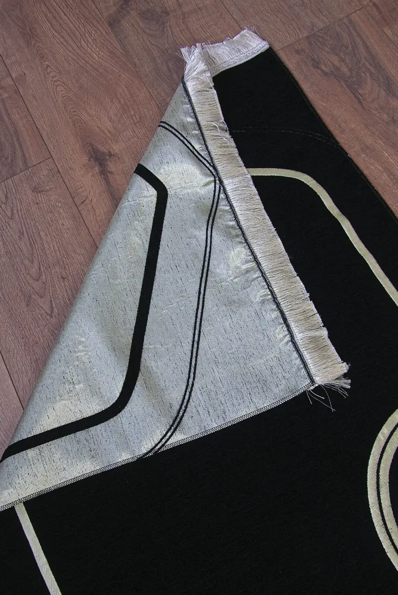 Kişiye Özel Çeyizlik İsimli Kalpli Seccade, Bohçalık Çeyizlik Namazlık Set Siyah Krem Siyah Krem - 7