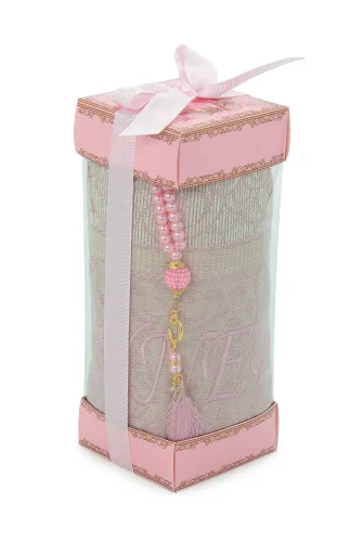 İsme Özel Çeyizlik Seccade Seti Hediyelik Özel Kutulu Pembe - 4