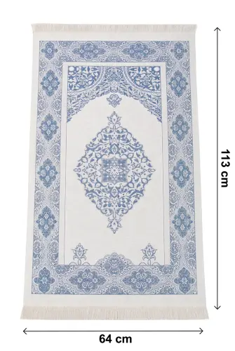 İsme Özel Kadife Yasin Kitabı, Tesbih ve Çantalı Seccade Seti - Mevlüt ve Umre Hediyesi - Lacivert - 5