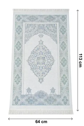 İsme Özel Kadife Yasin Kitabı, Tesbih ve Çantalı Seccade Seti - Mevlüt ve Umre Hediyesi - Mavi - 8