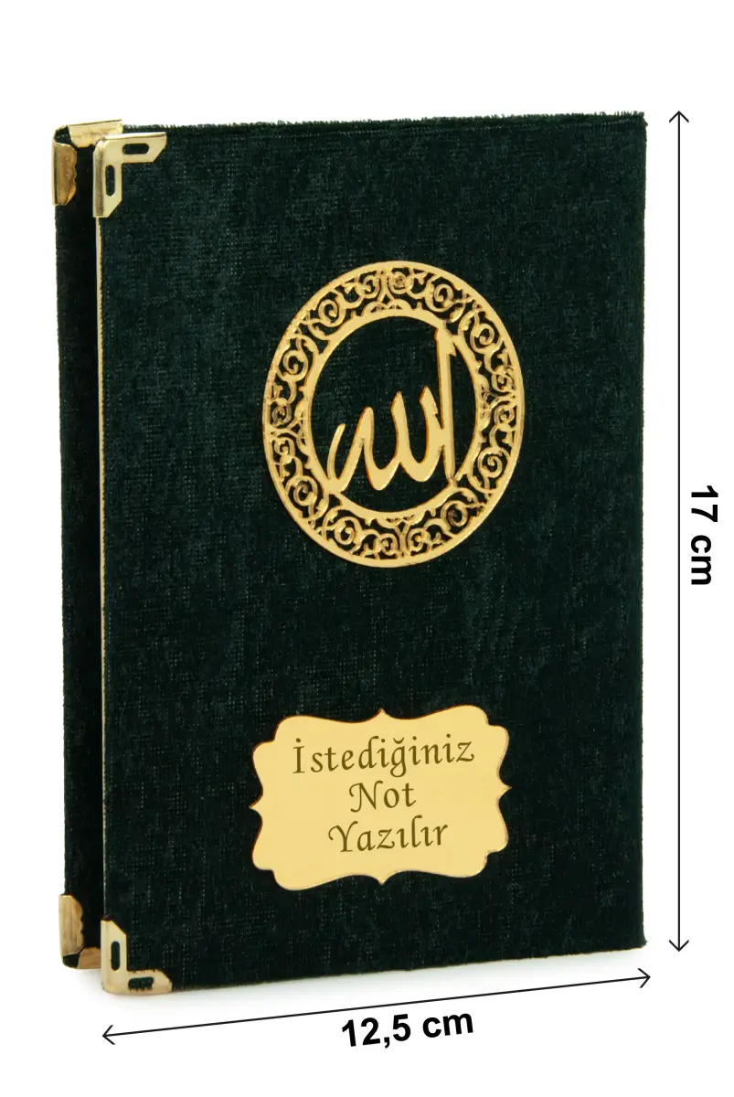 İsme Özel Kadife Yasin Kitabı, Tesbih ve Çantalı Seccade Seti - Mevlüt ve Umre Hediyesi - Siyah - 6