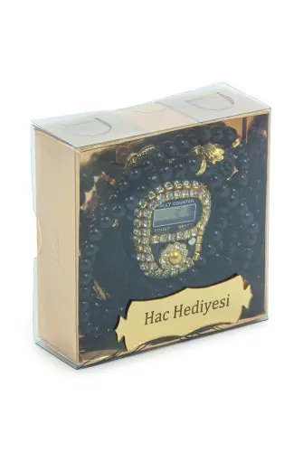 İsme Özel Kutulu İnci Tesbihli Taşlı Zikirmatik Mevlüt Hediyesi Siyah - ihvanonline (1)