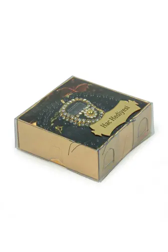 İsme Özel Kutulu İnci Tesbihli Taşlı Zikirmatik Mevlüt Hediyesi Siyah - 4